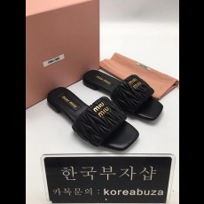 39사이즈 245mm miu mi* 마테라쎄 나파 가죽 슬라이드 [당일배송]